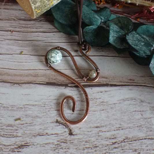 Chunky Copper Gemstone Pendant