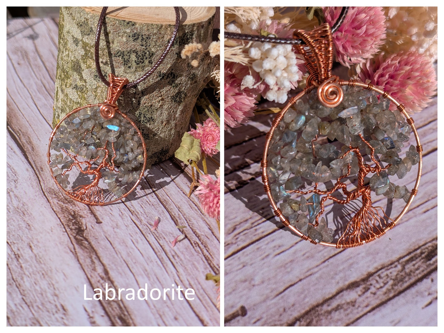 Wire Wrapped Gemstone Tree of Life (TOL) Pendant