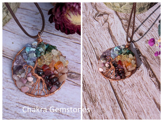 Wire Wrapped Gemstone Tree of Life (TOL) Pendant