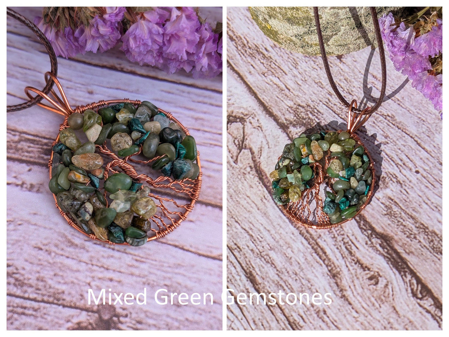 Wire Wrapped Gemstone Tree of Life (TOL) Pendant