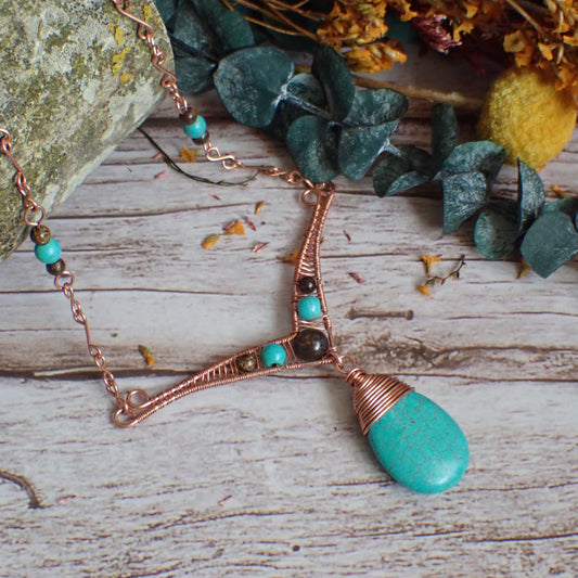 Bronzite Collection - 'V' Drop Necklace