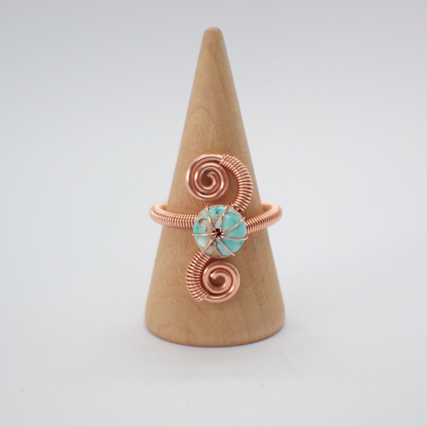 Impression Jasper Rondelle Copper Ring