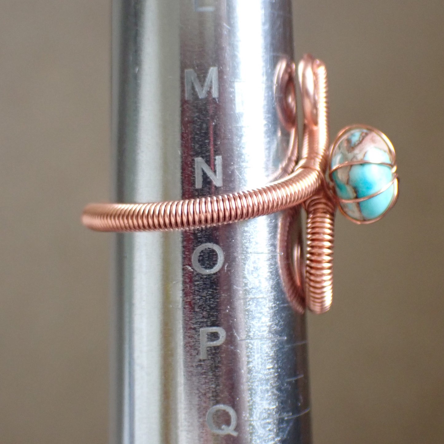 Impression Jasper Rondelle Copper Ring