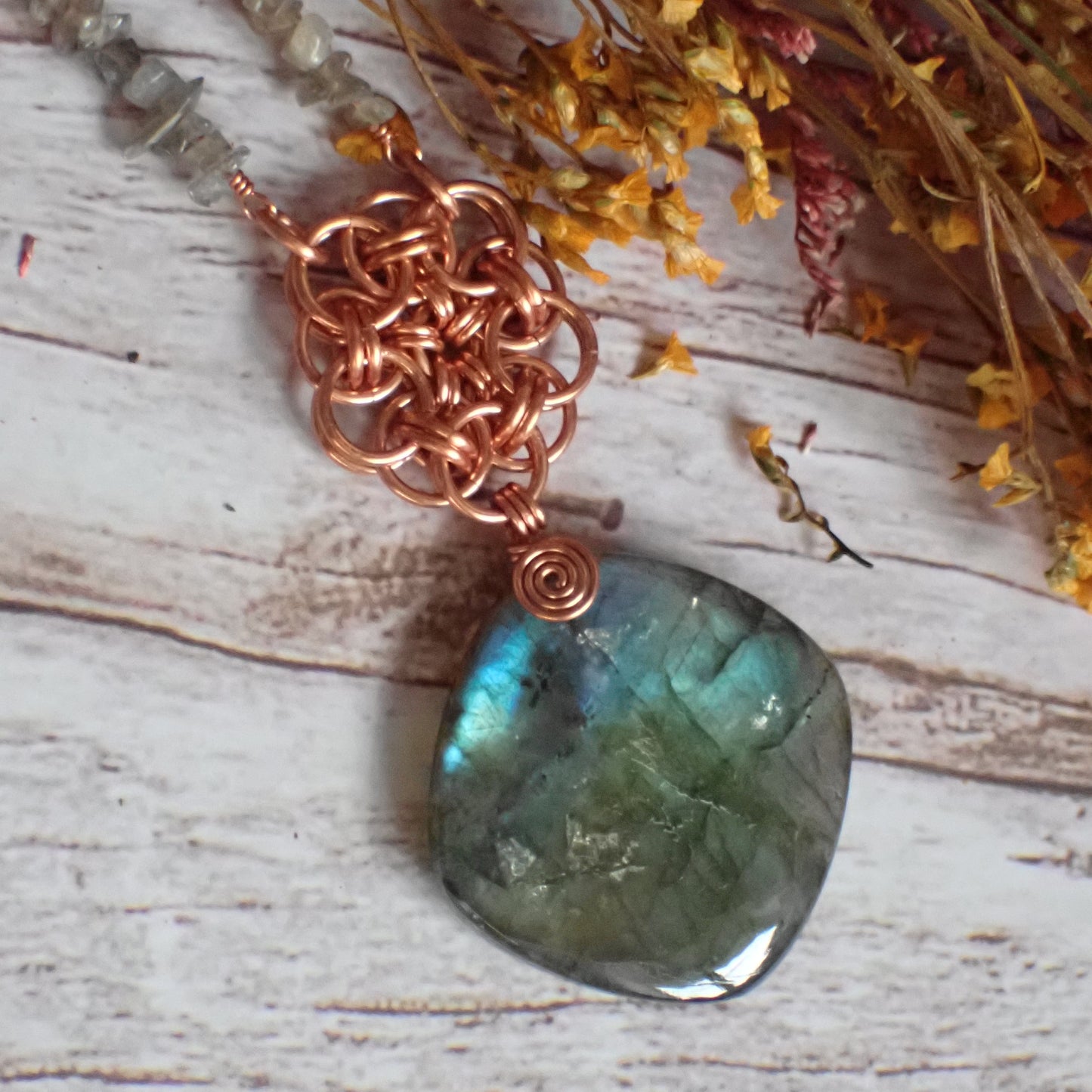 Mystic Echoes Necklace in Labradorite & Copper